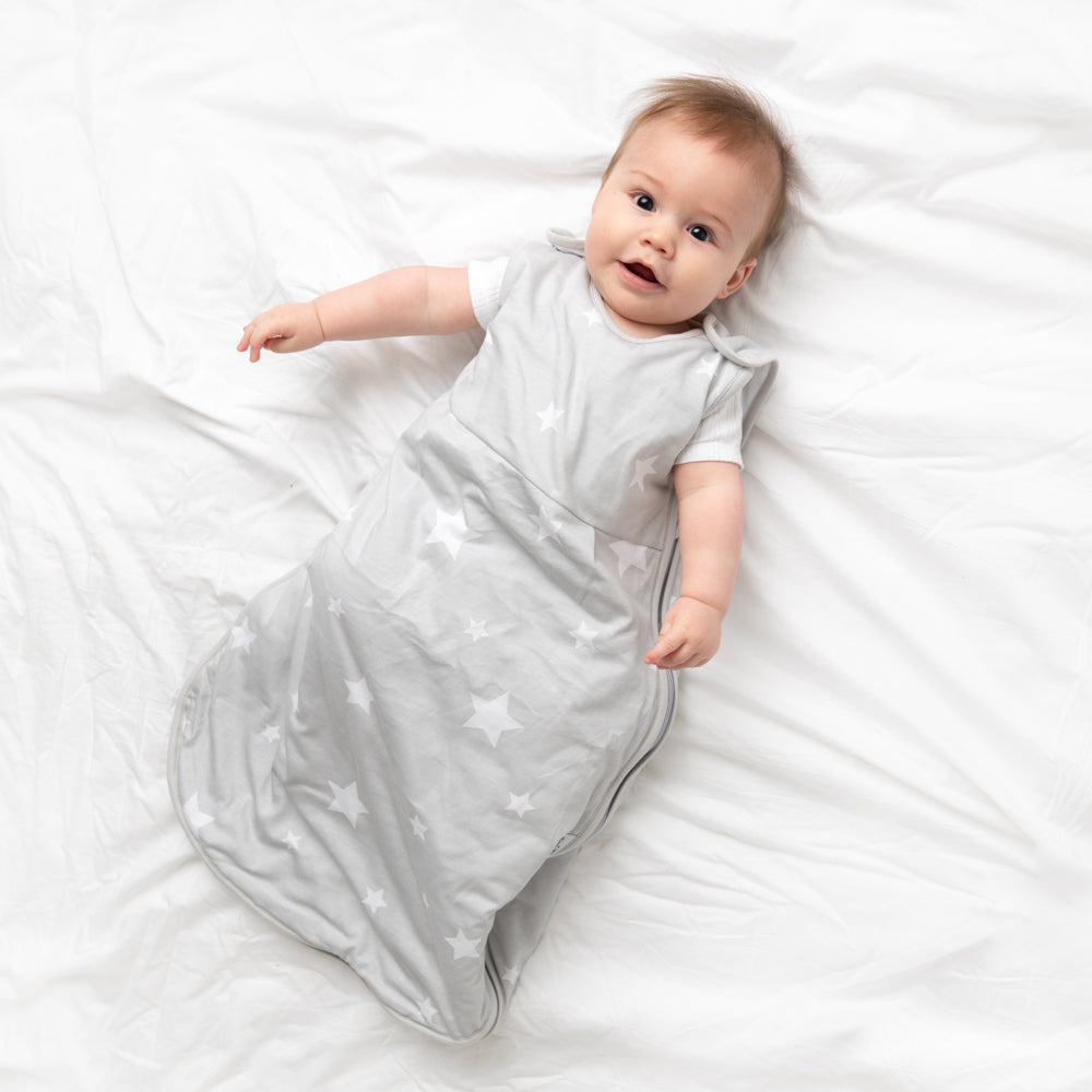 Baby Sleeping Bag - 1.0 TOG_Grey Stars_sleeve area_420
