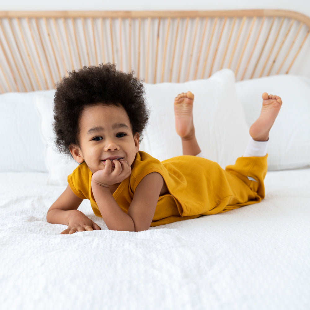 Muslin Sleeping Bag with Feet - 0.5 Tog_Mustard_3_422