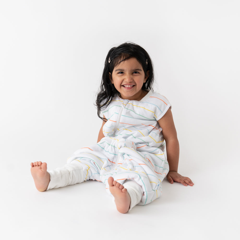 Sleeping Bag with Feet & Foldable Feet Covers - 1.0 TOG_Rainbow Stripes_10_418