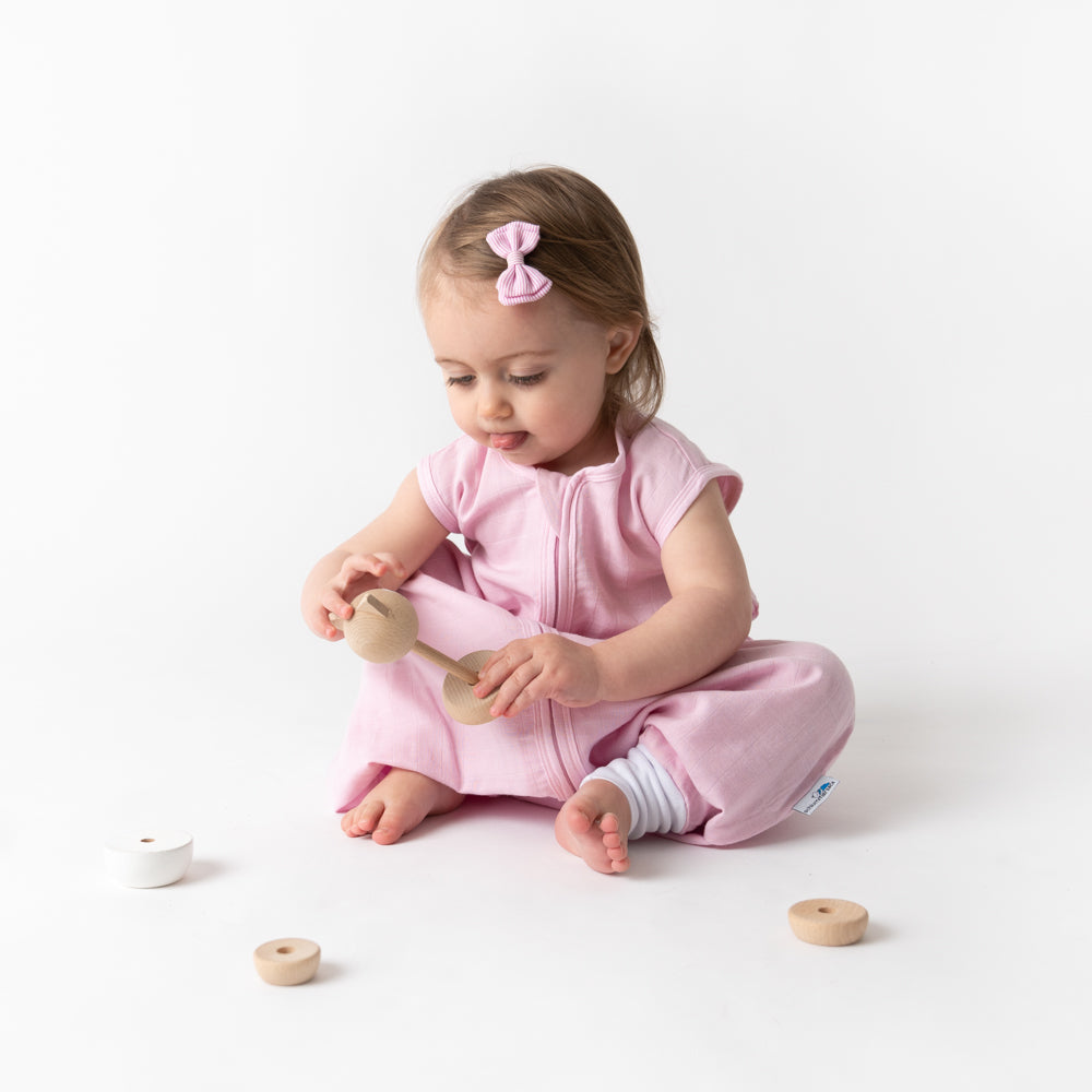 Muslin Sleeping Bag with Feet - 0.5 Tog_Pink_4_422